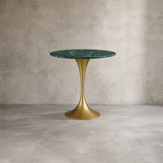 Saint Germain Tavern Small Dining Table Marble Top with Steel Base