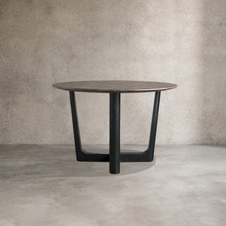 Saint Germain Carrara Marble Top Round Dining Table with Wood Rennes Base: Modern Luxury Dining Room Leisure & Gathering Round Dining Table