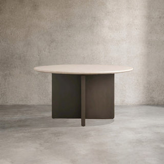 Saint Germain Round Marble Stone Dining Table with Clement