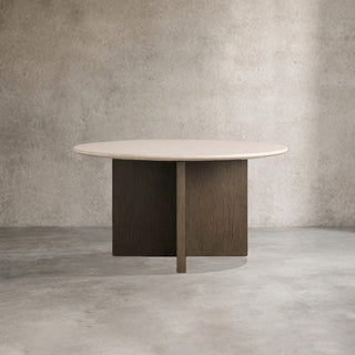 Saint Germain Round Marble Stone Dining Table with Clement