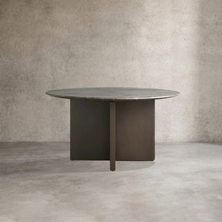 Saint Germain Round Marble Stone Dining Table with Clement