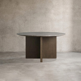 Saint Germain Round Marble Stone Dining Table with Clement