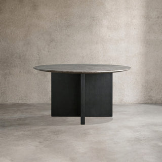Saint Germain Round Marble Stone Dining Table with Clement