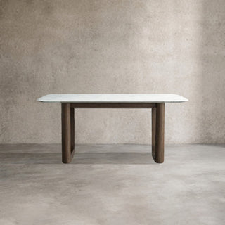 Saint Germain Marble Top Dining Table with Wood Rennes & Metal Base