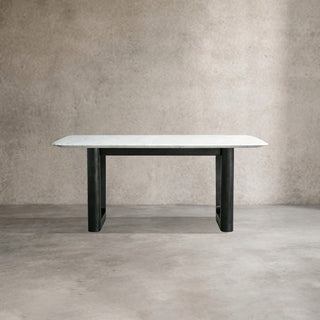 Saint Germain Marble Top Dining Table with Wood Rennes & Metal Base