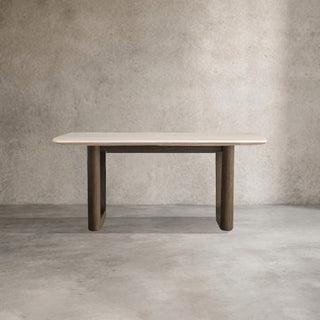 Saint Germain Marble Top Dining Table with Wood Rennes & Metal Base