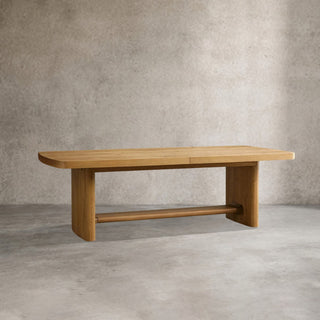 Redding Extending Dining Table in Oak Wood with Two Self-Storing Leaves