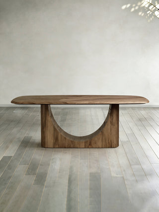 San Rafael Hand-Aged Primavera Wood Dining Table with Parquetry Top