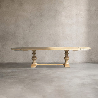 Tuscany Wood Extension Dining Table (Oval Poplar): Casual Style Dining Room Meal & Gathering Table