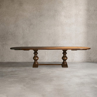 Tuscany Wood Extension Dining Table (Oval Poplar): Casual Style Dining Room Meal & Gathering Table