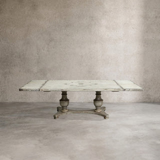 Bianca Dining Table (Italian Hand-Painted, Dual Leaf Extensions)
