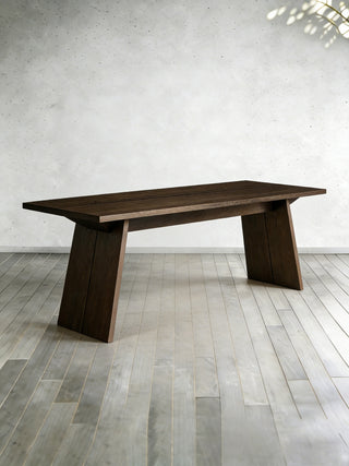 Carlisy Rectangle Dining Table (Ash Wood Planks)