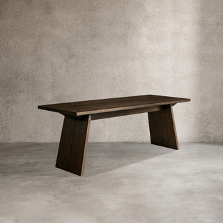 Carlisy Rectangle Dining Table (Ash Wood Planks)