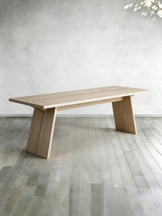 Carlisy Rectangle Dining Table (Ash Wood Planks)