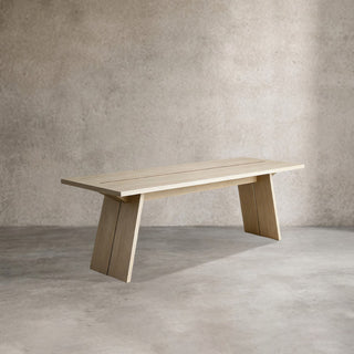 Carlisy Rectangle Dining Table (Ash Wood Planks)
