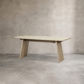 Carlisy Rectangle Dining Table (Ash Wood Planks)