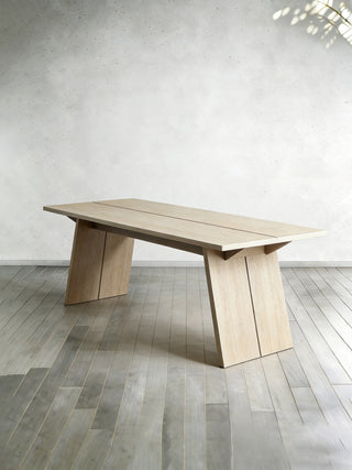 Carlisy Rectangle Dining Table (Ash Wood Planks)