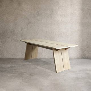 Carlisy Rectangle Dining Table (Ash Wood Planks)