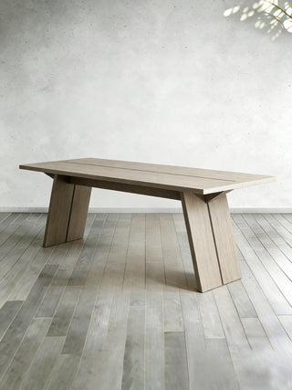 Carlisy Rectangle Dining Table (Ash Wood Planks)