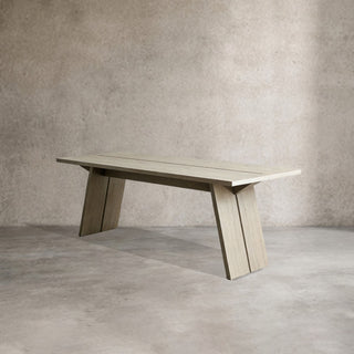 Carlisy Rectangle Dining Table (Ash Wood Planks)