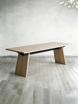 Carlisy Rectangle Dining Table (Ash Wood Planks)