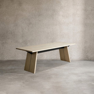 Carlisy Rectangle Dining Table (Ash Wood Planks)