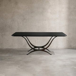 Chorda 84" Rectangular Dining Table (Iron Base, Stoneware Top)