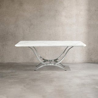 Chorda 84" Rectangular Dining Table (Iron Base, Stoneware Top)