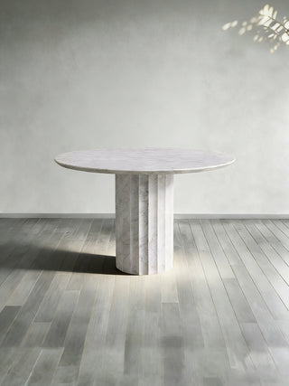 Danae Round Marble Dining Table (Roman Column Base)