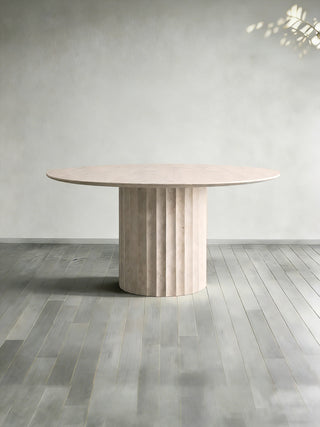 Danae Round Marble Dining Table (Roman Column Base)