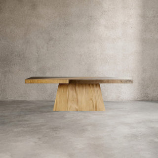 Almeria Rectangle Dining Table (Sustainable Guanacaste Wood): Modern Natural Dining Room Table