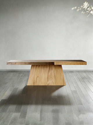 Almeria Rectangle Dining Table (Sustainable Guanacaste Wood): Modern Natural Dining Room Table