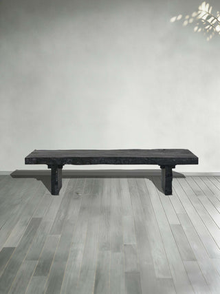 Nobu Wood Rectangular Coffee Table Sofa Center Tea Table Burnt Noir Finish