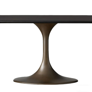 Saint Germain Oak Wood Dining Table with Steel Base – Solid Wood Modern Table