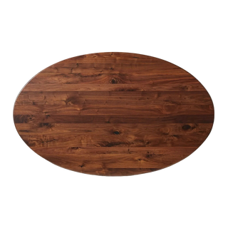Jacob Oval Wood Dining Table – Solid Wood Modern Table with Vertex Base