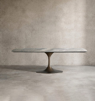 Vincenza Marble-Look Ceramic Dining Table with Steel Base – Modern Luxury Table