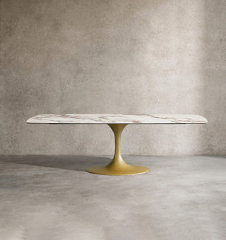 Vincenza Marble-Look Ceramic Dining Table with Steel Base – Modern Luxury Table