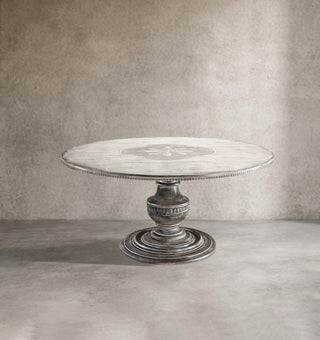 Florence Round Solid Wood Dining Table – Hand-Painted Vintage Design