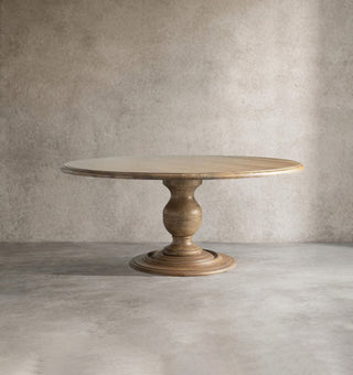 Asolo Distressed Solid Wood Dining Table – Artisan Crafted Tulip Wood Table