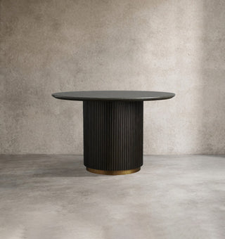 Finnley Round Solid Wood Dining Table – Oak Veneer Modern Design