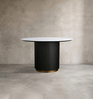 Finnley Round Solid Wood Dining Table – Oak Veneer Modern Design