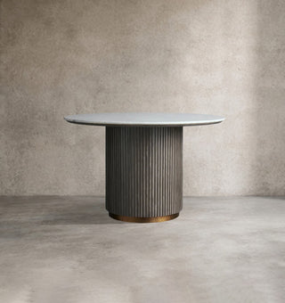 Finnley Round Solid Wood Dining Table – Oak Veneer Modern Design