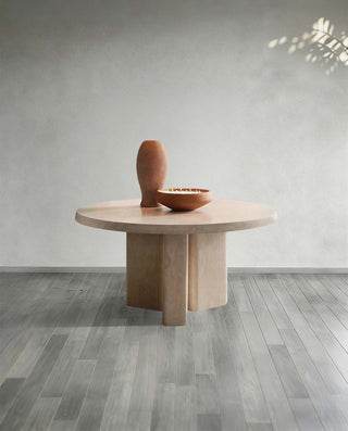 Cruz Outdoor Round Marble Dining Table - Modern Indonesian Natural Stone Patio Table