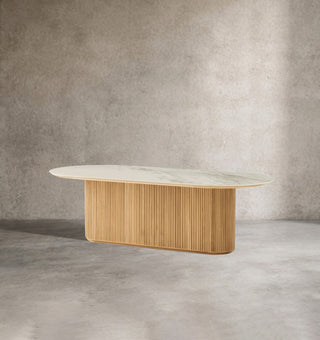 Beaumont Sustainable Grade-A Teak Outdoor Dining Table | Sintered Stone Top Patio Furniture