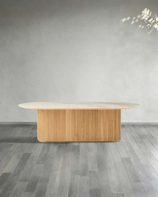 Beaumont Sustainable Grade-A Teak Outdoor Dining Table | Sintered Stone Top Patio Furniture