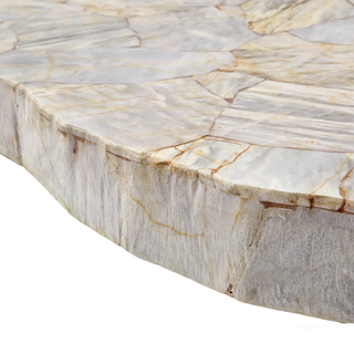 Petra Round Stone Top Dining Table - Artisan Crafted Natural Petrified Wood & Marble Table