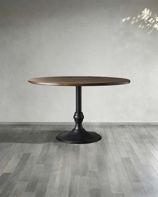 Jacob Solid Walnut Round Dining Table | Statement Sculptural Base Contemporary Furniture