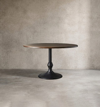 Jacob Solid Walnut Round Dining Table | Statement Sculptural Base Contemporary Furniture