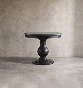 Luca Round Natural Stone Dining Table | Solid Pine Base Rustic Modern Dining Furniture