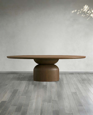 Perth Hand Sculpted Oval Oak Dining Table | Artisan Modern Solid Wood Dining Furniture